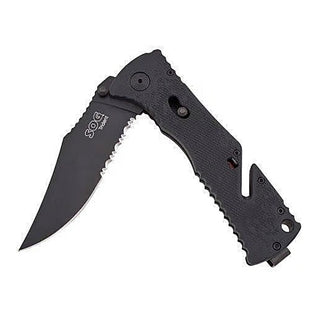 SOG Trident AT Serrated - Black and Red