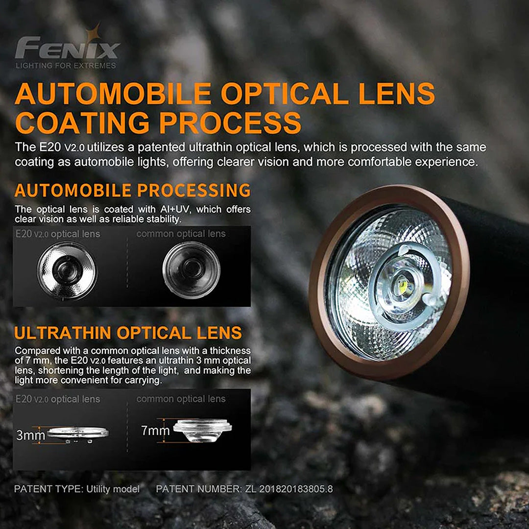 fenix e21 154 lumens flashlight Fenix E20 V2.0 AA Flashlight