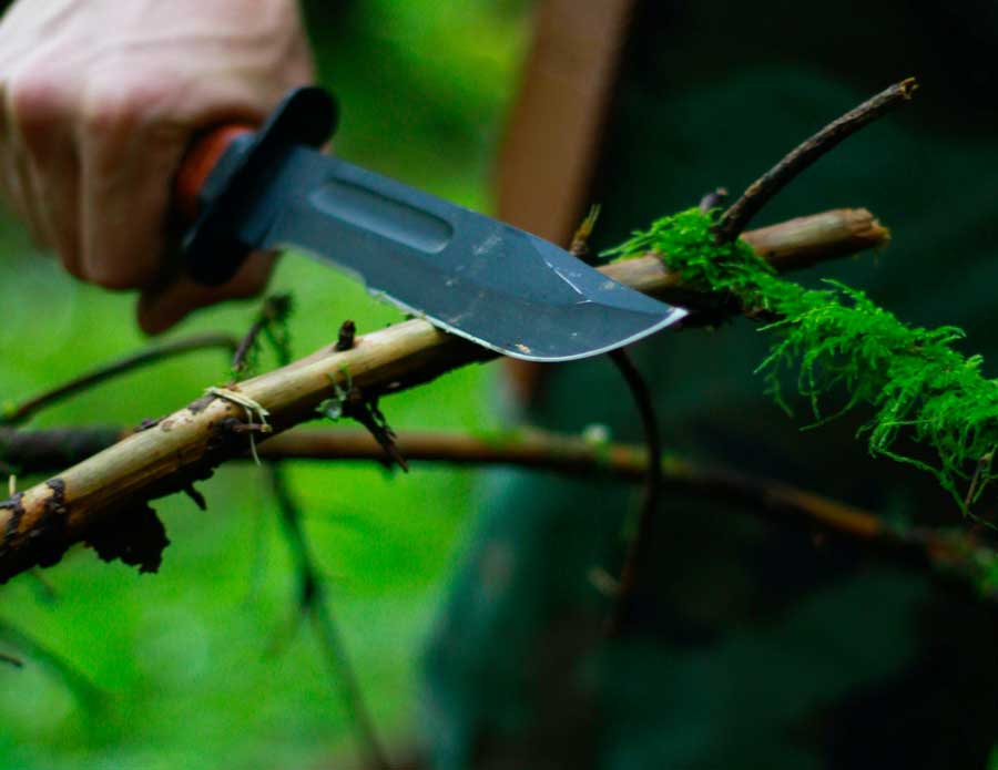 Cutting Tree Branch with Prepper Knife